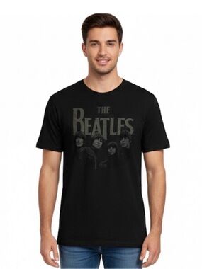 The Beatles 1965 American Tour Short Sleeve Tee, Men’s L, Black